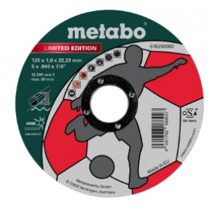 Metabo Limited Edition Soccer (616259000) Відрізний круг по металу 125 x 1,0 x 22,23 мм, Inox, TF 41
